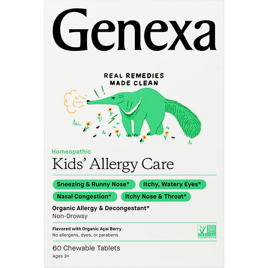 Allergy-D - Organic Allergy & Decongestant Homeopathic Support for Children - Acai Berry (60 Chewable Tablets)