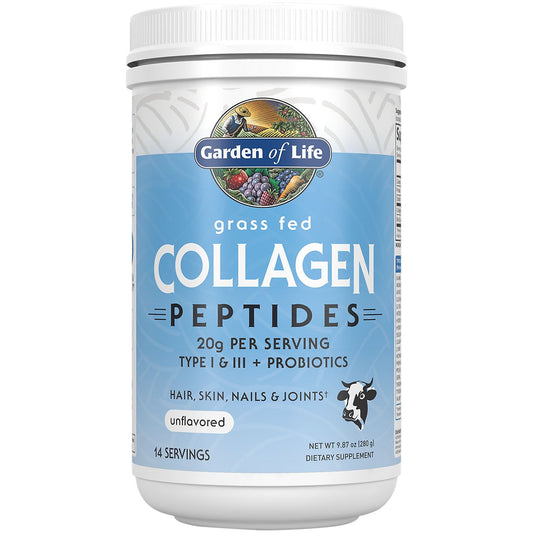 Grass Fed Collagen Peptides Powder for Hair, Skin, Nails & Joints - Bovine Type I & III - Unflavored (14 Servings)