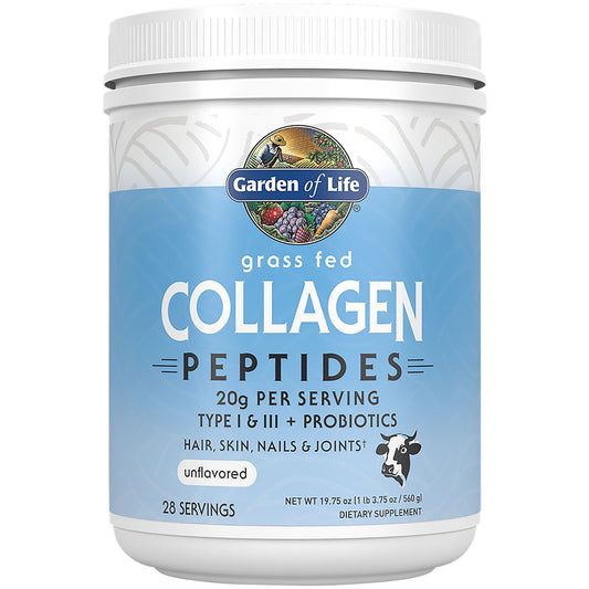 Grass Fed Collagen Peptides Powder for Hair, Skin, Nails & Joints - Bovine Type I & III - Unflavored (28 Servings)