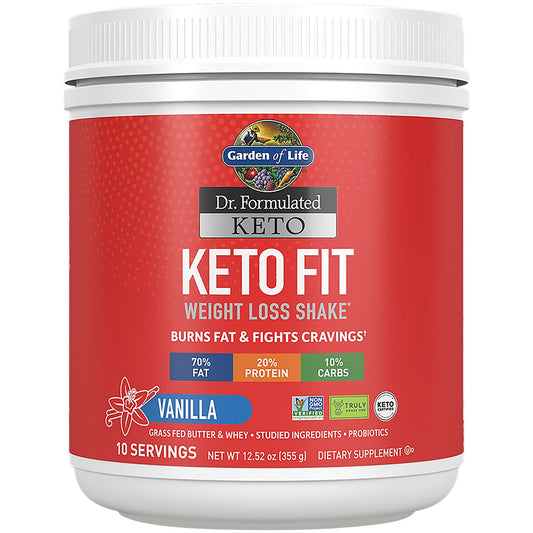Dr. Formulated Keto Fit Weight Loss Shake – Vanilla (12.52 oz./10 Servings)