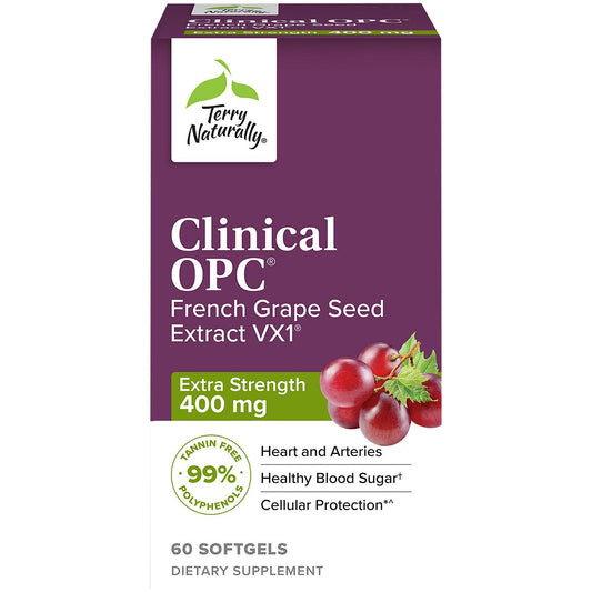 Clinical OPC French Grape Seed Extract VX1 - Extra Strength - 400 MG (60 Softgels)