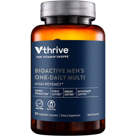 Once-Daily Bioactive Multivitamin for Men - Supports Energy Production & Stress (30 Vegetarian Capsules)