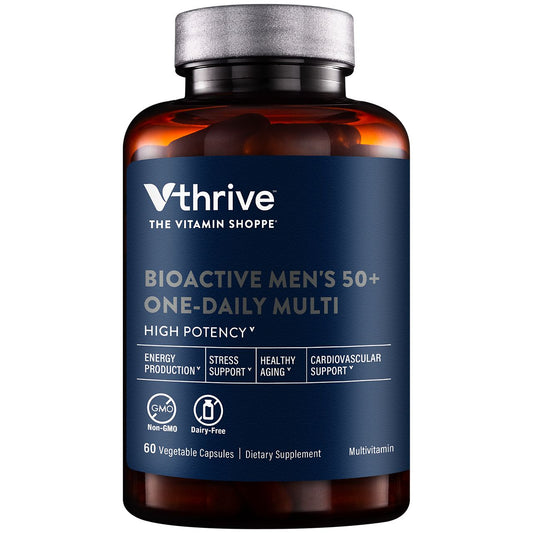 Once-Daily Bioactive Multivitamin for Men 50+ - Supports Stress & Healthy Aging (60 Vegetarian Capsules)