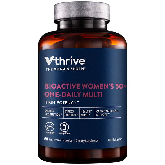 Once-Daily Bioactive Multivitamin for Women 50+ - Supports Stress & Healthy Aging (60 Vegetarian Capsules)
