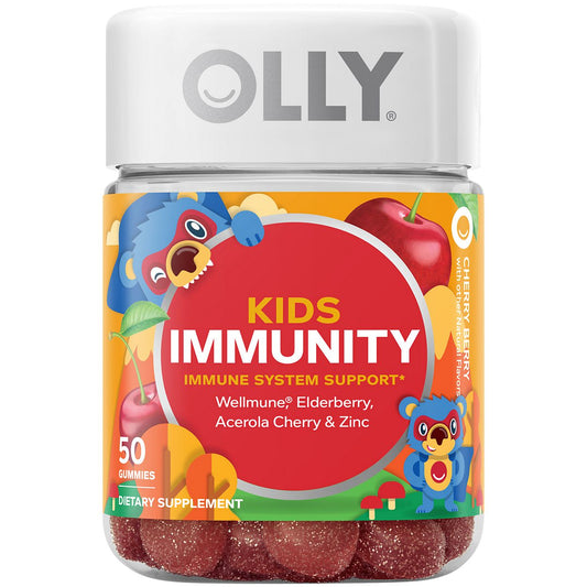 Kids Immunity Gummies - Immune System Support with Wellmune, Elderberry, Acerola Cherry & Zinc -Cherry Berry(50 Gummies)