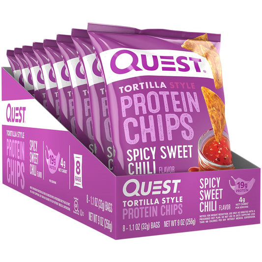 Quest Tortilla Style Protein Chips - Spicy Sweet Chili (8 Bags)