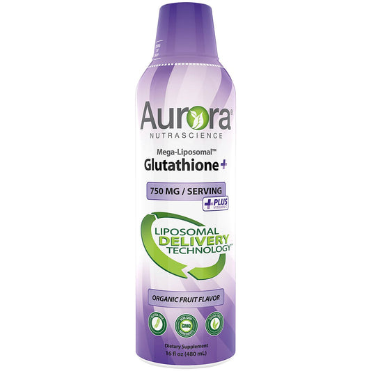 Aurora Mega-Liposomal Glutathione - 750 MG - Organic Fruit (16 Fluid Ounces / 32 Servings)