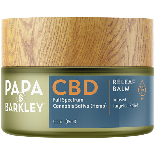 CBD Full Spectrum Hemp Extract Releaf Balm - Infused Targeted Relief - 180 MG Per Bottle (0.5 Ounces)