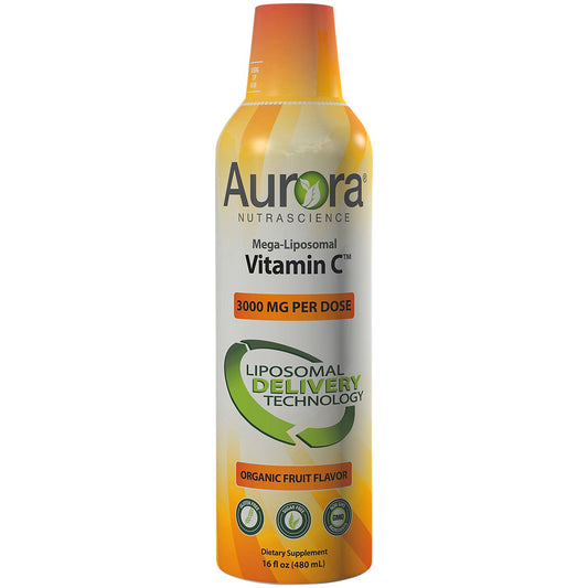 Aurora Mega-Liposomal Vitamin C - 3,000MG - Sugar Free - Organic Fruit Flavor (16 Fluid Ounces)