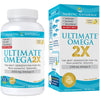 Ultimate Omega 2X for Healthy Heart & Brain Health - 2,150 MG Omega-3 Fish Oil - Lemon (90 Softgels)