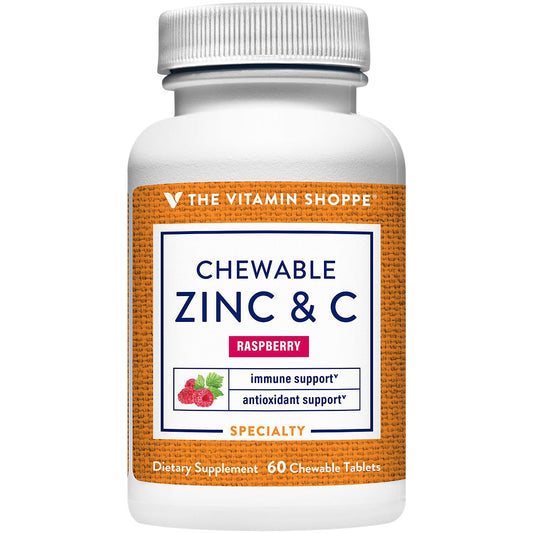 Chewable Zinc with Vitamin C - Immune Support - Raspberry (60 Chewable Tablets)
