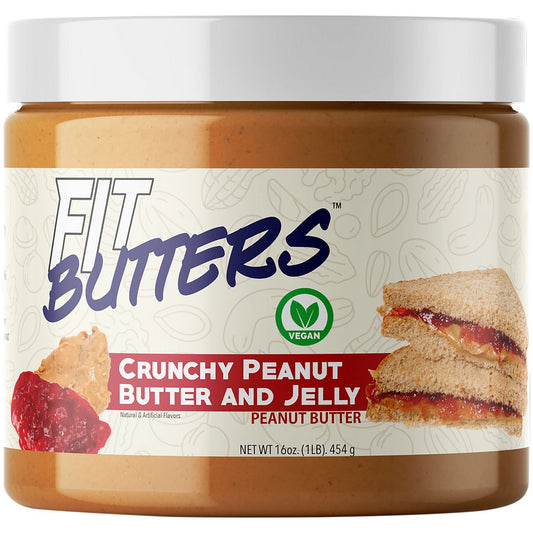 Fit Butters Spread - Vegan Crunchy Peanut Butter and Jelly (16 Oz.)