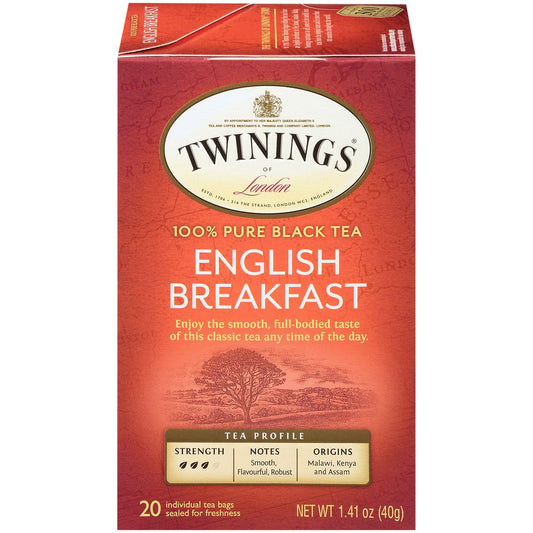 English Breakfast Tea - 100% Pure Black Tea (20 Tea Bags)