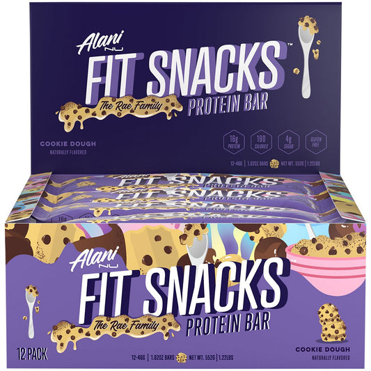 Fit Snacks Protein Bar by The Rae Family - Cookie Dough (12 Bars)