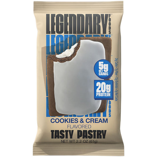 Tasty Pastry - Low Carb, Zero Sugar, Keto-Friendly - Cookies and Cream (10 On-the-Go Pastries)