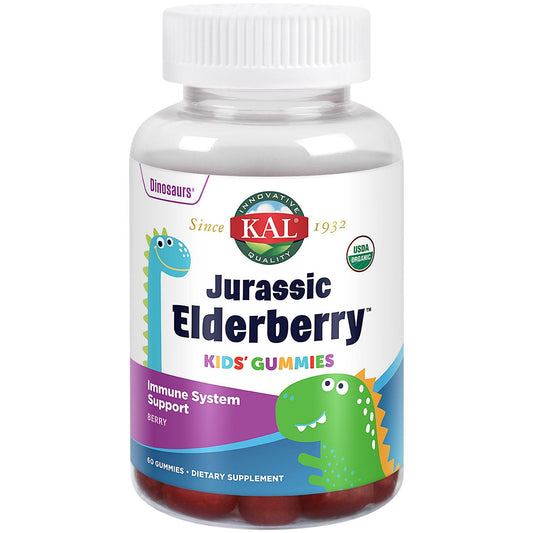 Organic Jurassic Elderberry Kids' Gummies - Immune System Support - Berry (60 Gummies)