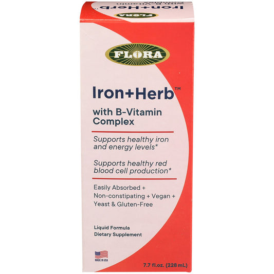 Iron+Herb Liquid with B-Vitamin Complex - Supports Healthy Iron & Energy Levels (7.7 oz. / 22 Servings)