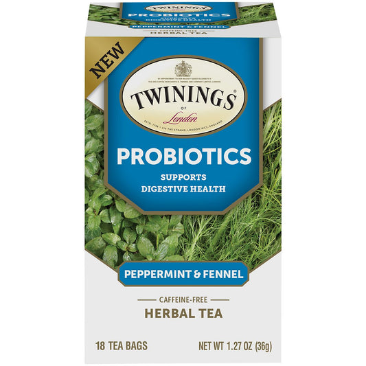 Probiotics Peppermint & Fennel Tea - Supports Digestive Health (18 Tea Bags)