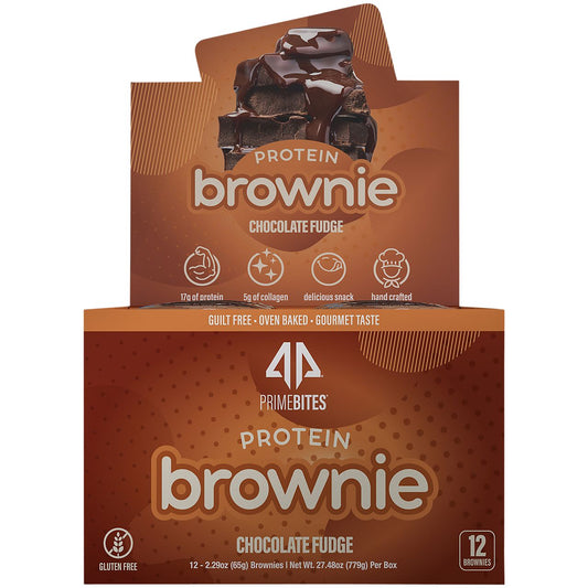 PrimeBites Protein Brownies - Chocolate Fudge (12 Brownies)