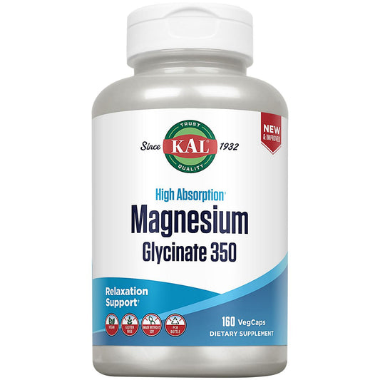 Magnesium Glycinate - High Absorption for Relaxation Support - 350 MG (160 Capsules)