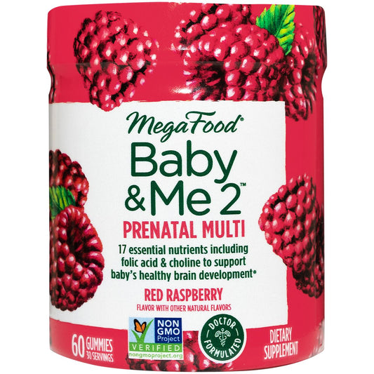 Baby & Me 2 Prenatal Multivitamin Gummies - Red Raspberry (60 Gummies)