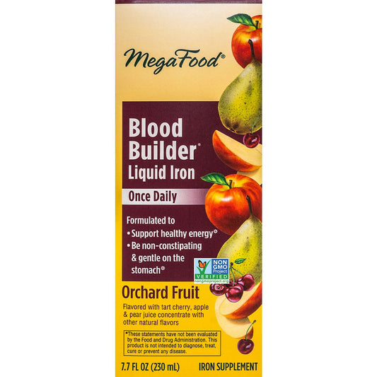 Blood Builder Liquid Iron - Once Daily - Supports Healthy Energy - Orchard Fruit (7.7 Fl. Oz.)