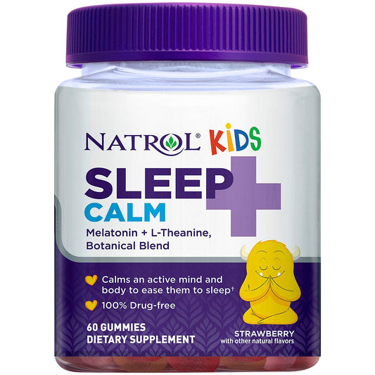 Kid's Sleep+ Calm Gummies - Melatonin & L-Theanine Blend - Strawberry (60 Gummies)