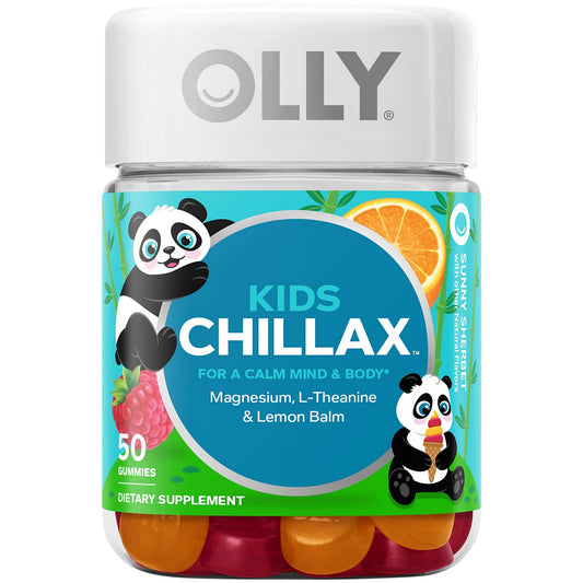 Kids Chillax Gummies with Magnesium - Supports Calm Mind & Body - Sunny Sherbet (50 Gummies)