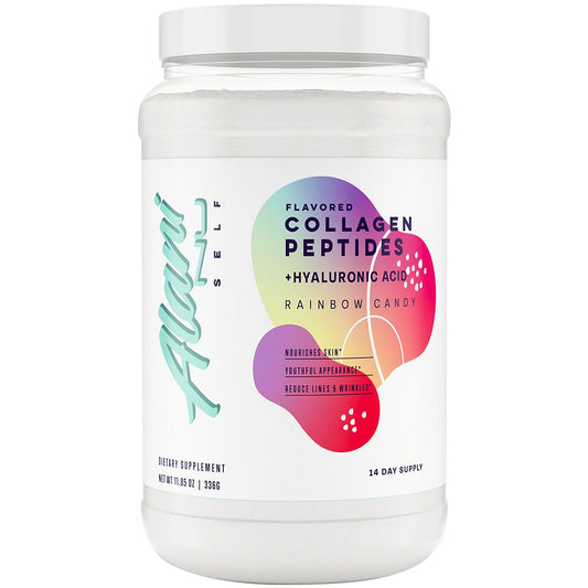 Collagen Peptides Powder & Hyaluronic Acid - Self - Support Hair, Skin & Nails - Rainbow Candy (11.85 Oz. / 14 Servings)