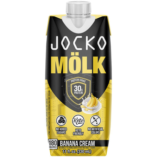 Molk Protein Shake Keto Friendly - Banana Cream (12 Drinks, 11 Fl Oz. Each)