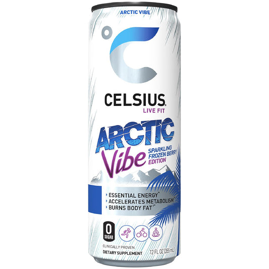 Celsius Sparkling Energy Drink with MetaPlus Formula - Arctic Vibe (12 Drinks, 12 Fl Oz. Each)