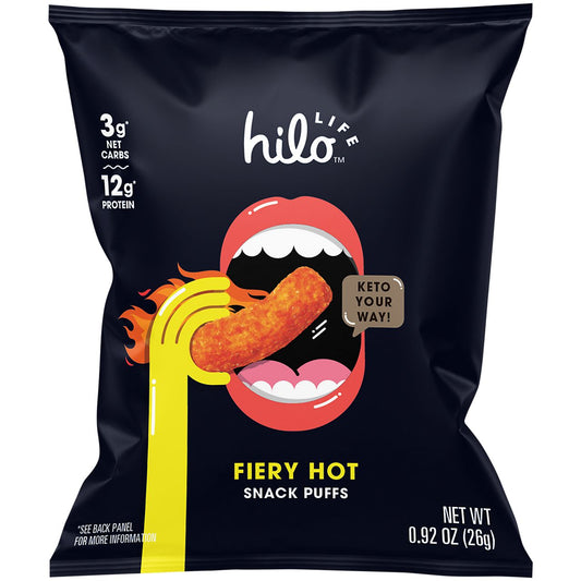 Keto Snack Puffs - Fiery Hot (12 Bags)