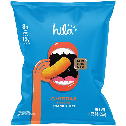 Keto Snack Puffs - Cheddar (12 Bags)