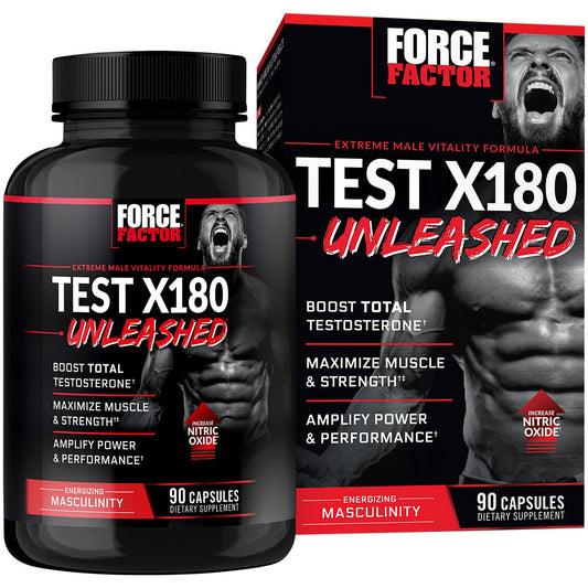 Test X180 Unleashed - Boost Total Testosterone and Maximize Muscle & Strength (90 Capsules)