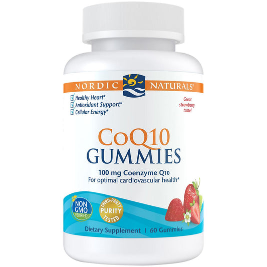 CoQ10 Gummies -100 MG Coenzyme Q10 for Heart Health - Strawberry (60 Gummies)