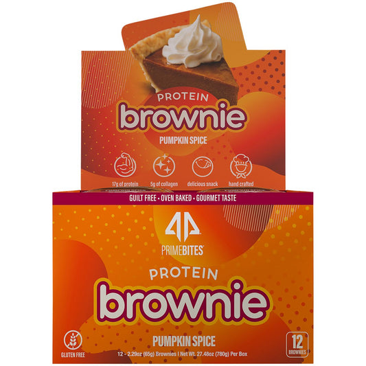 PrimeBites Protein Brownies - Pumpkin Spice (12 Brownies)