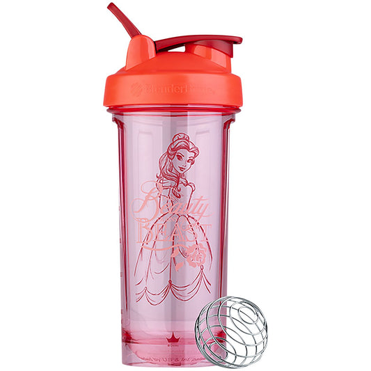 Disney Princess Pro28 Series Shaker Bottle with Wire Whisk BlenderBall Clear - Belle (28 Fl. Oz. Capacity)