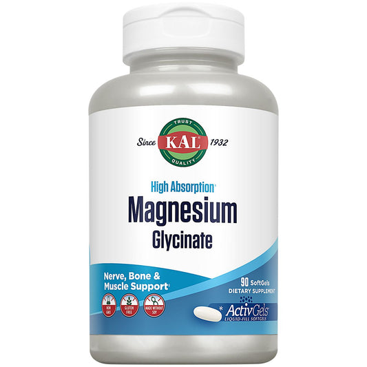 Magnesium Glycinate ActivGels - High Absorption for Nerve, Bone & Muscle Support (90 Softgels)