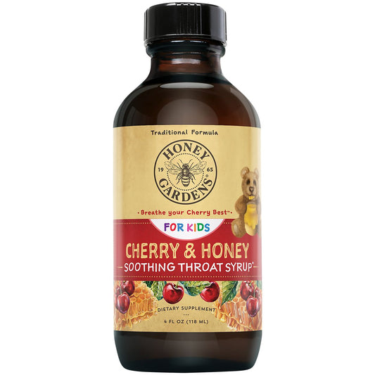 Cherry & Honey Soothing Throat Syrup for Kid's - Black Cherry Concentrate for Immune Support (4 Fl. Oz.)