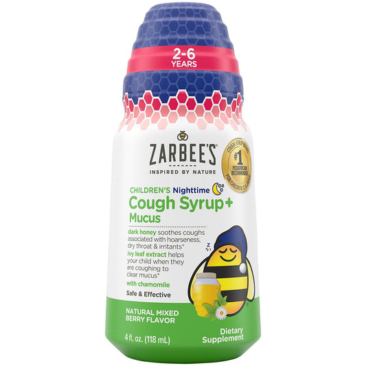 Cough Syrup+ Mucus for Children's Nighttime Cough Support - Mixed Berry (4 Fl. Oz.)
