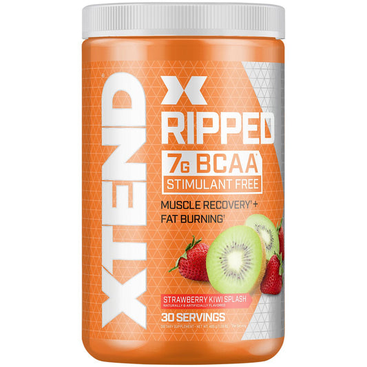 Xtend Ripped BCAA Stimulant Free Supports Muscle Recovery + Fat Burning - Strawberry Kiwi(1.09 Lbs. / 30 Serving