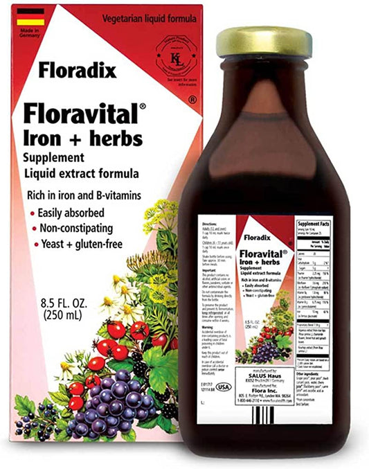 Floravital Iron + Herbs Liquid Extract (8.5 Fluid Ounces)