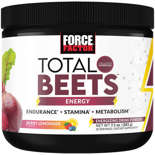 Total Beets Energizing Drink Powder - Supports Energy, Endurance & Stamina - Pomegranate Berry (30 Servings)