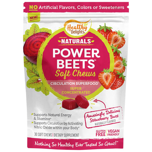 Power Beets Soft Chews - Circulation Superfood - Strawberry Burst (30 Soft Chews)