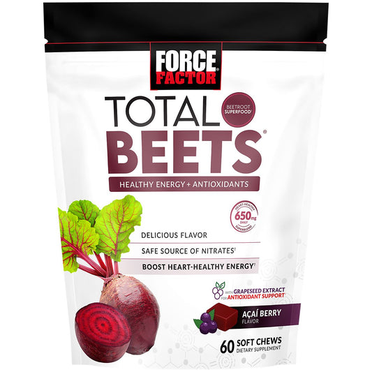 Total Beets Chews - Boost Heart-Healthy Energy - 325 MG - Acai Berry (60 Chews)