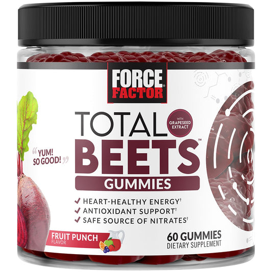 Total Beets Gummies - Supports Heart Health Energy - Beetroot Superfood - Fruit Punch (60 Gummies)