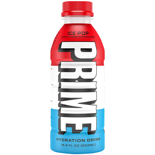 Prime Hydration with BCAA Blend for Muscle Recovery - Ice Pop (12 Drinks, 16.9 Fl Oz. Each)