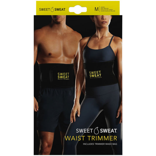 Sweet Sweat Waist Trimmer for Women & Men - Black & Yellow (One Size Fits Most)