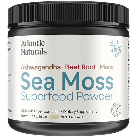 Sea Moss Superfood Powder - 750mg Irish Moss Algae - Vanilla (5.29 Oz. / 30 Servings)