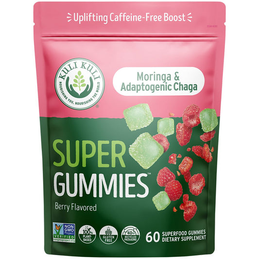Moringa & Adaptogenic Chaga Superfood Gummies - SuperGummies - Berry (60 Gummies)